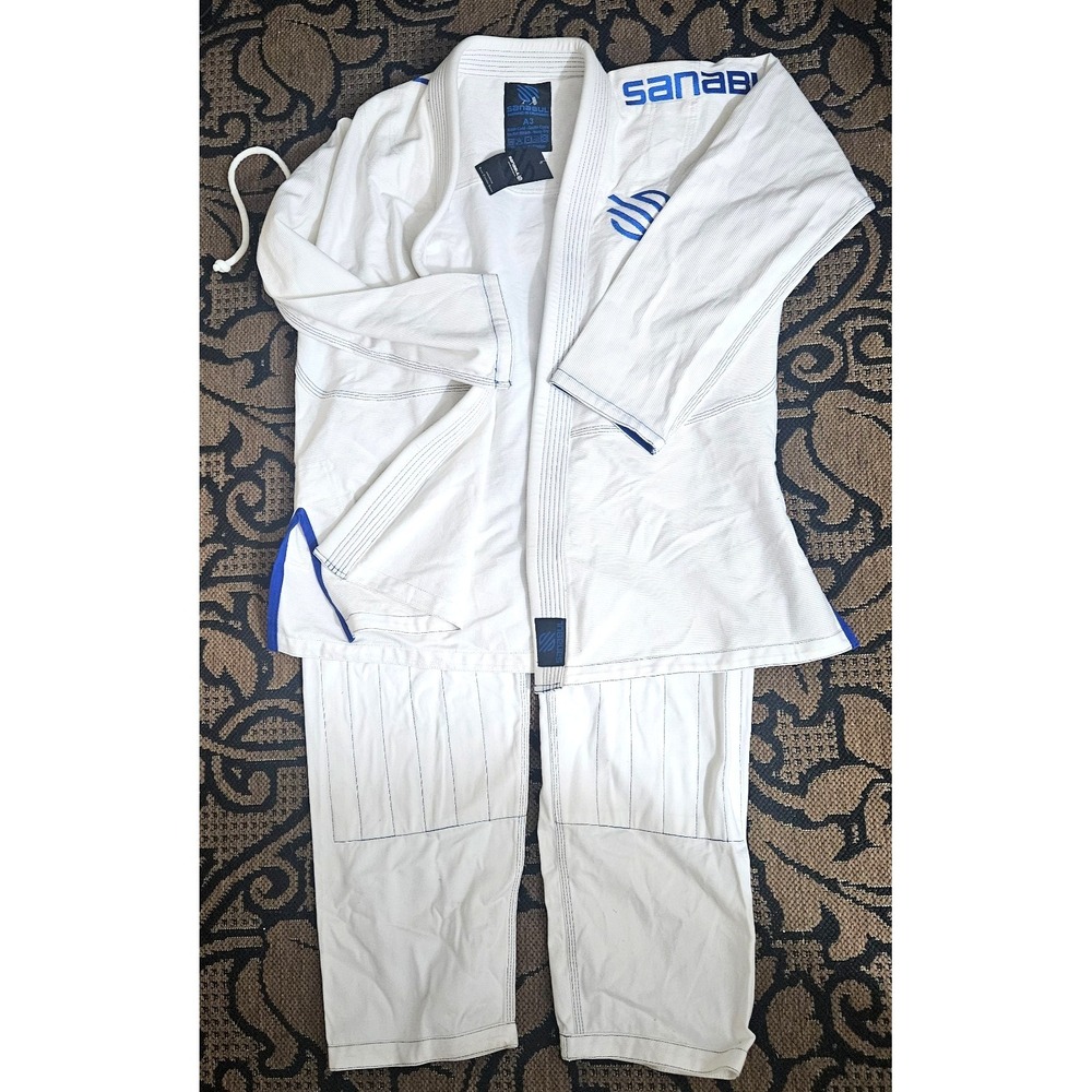 Sanabul White/Blue Brazilian Jiu Jitsu Gi and Pants Size A3